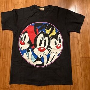 VTG 1994 Animaniacs Black Cartoon Character T-Shirt~ L